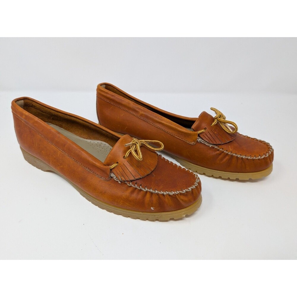 Quoddy Womens 11 M Leather Kiltie Wedge Loafers worn once Old Money Preppy - Picture 2 of 8